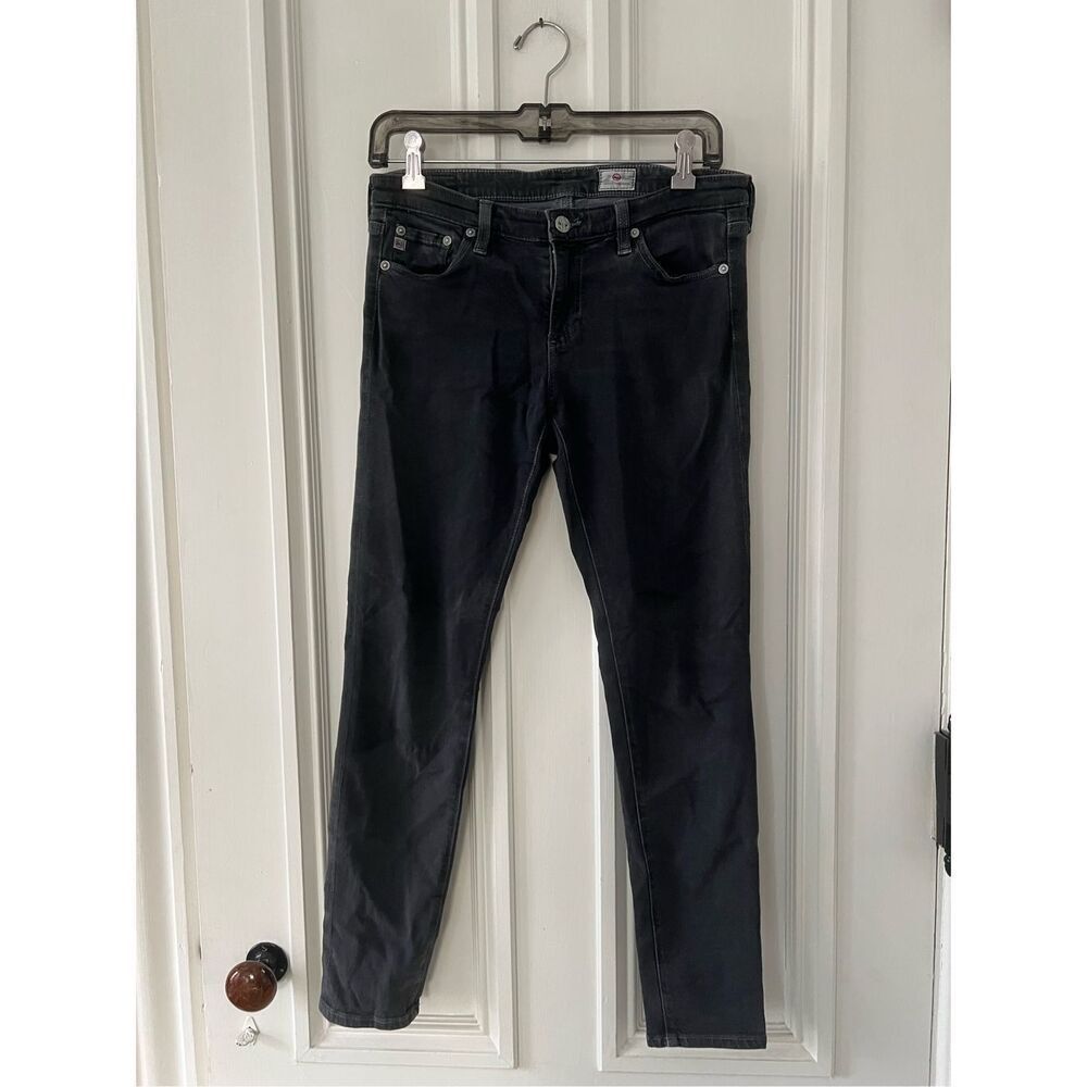 AG Adriano Goldschmied dark gray/black skinny stretch jeans 27